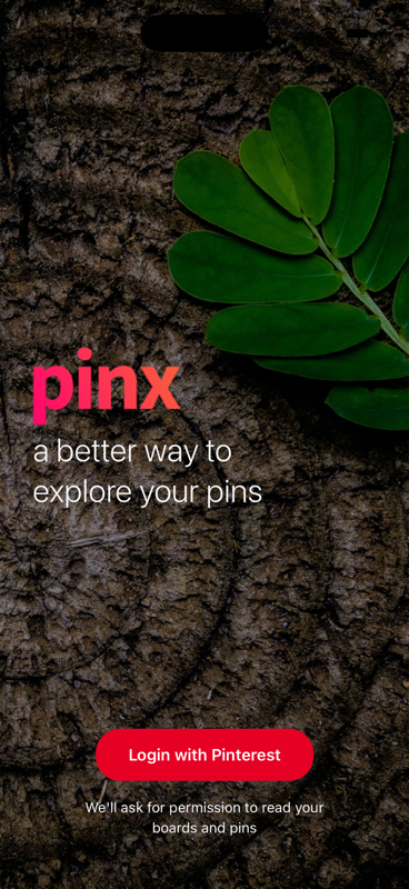 Pinx Login Screen